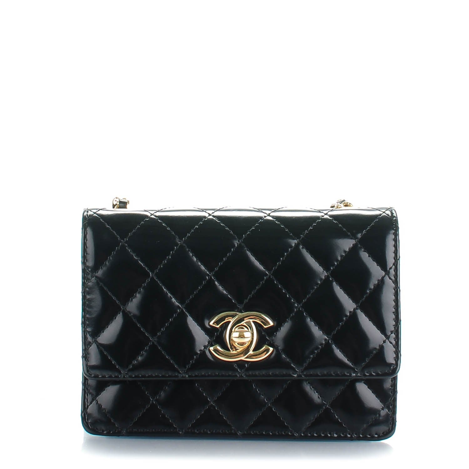 Chanel Glazed Calfskin Quilted Mini Square Flap Black 1 of 8