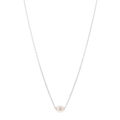 Mikimoto 18K White Gold Akoya Pearl 7-7.5mm Single Pendant Necklace 1 of 5