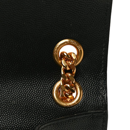 Saint Laurent Grain De Poudre Textured Mixed Matelasse Triquilt Medium Monogram Satchel Black 8 of 11