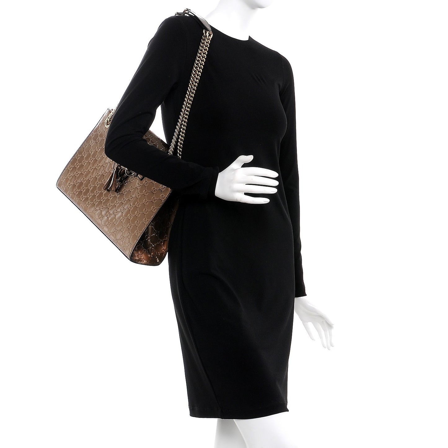 Shine Guccissima Large Emily Chain Shoulder Bag Acero