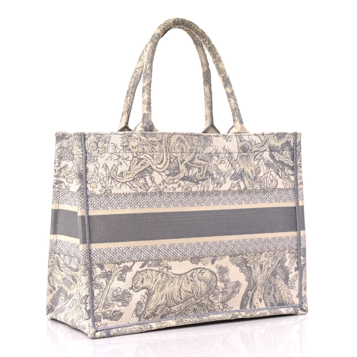 Canvas Embroidered Medium Dioriviera Toile De Jouy Book Tote Gray