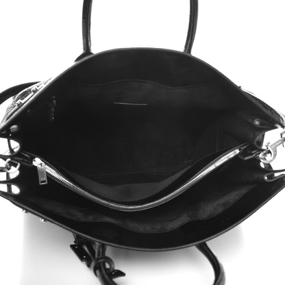 Saint Laurent Calfskin Crocodile Embossed Large Souple Sac De Jour Black 5 of 8