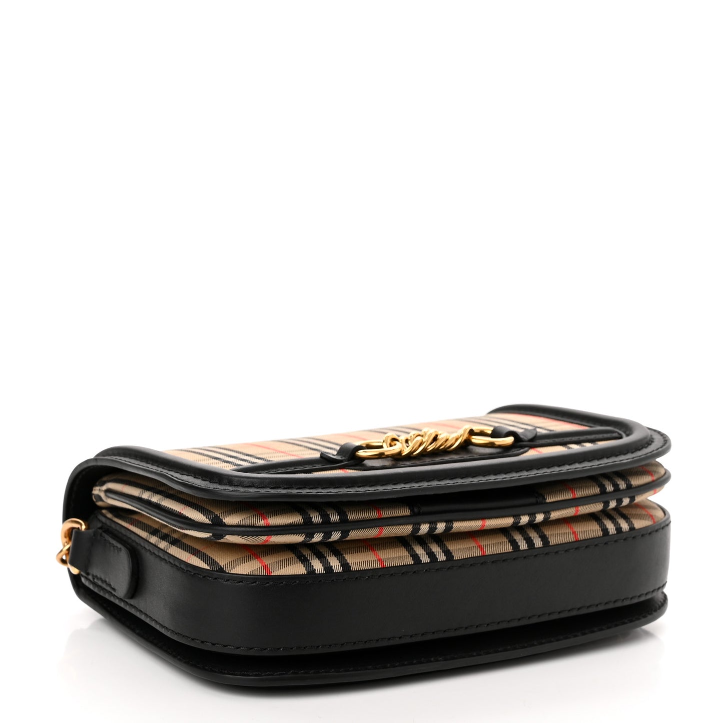 Smooth Calfskin 1983 Knight Check Link Shoulder Bag Black
