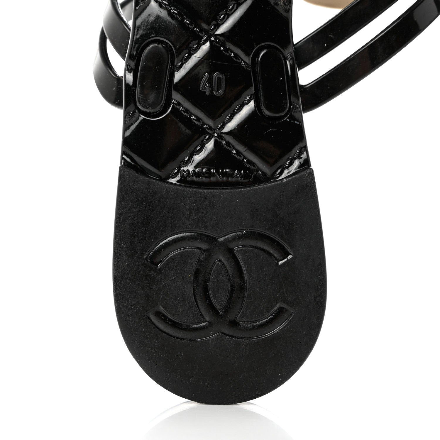 Chanel Jelly Camellia Thong Sandals 40 Black Ivory 7 of 8