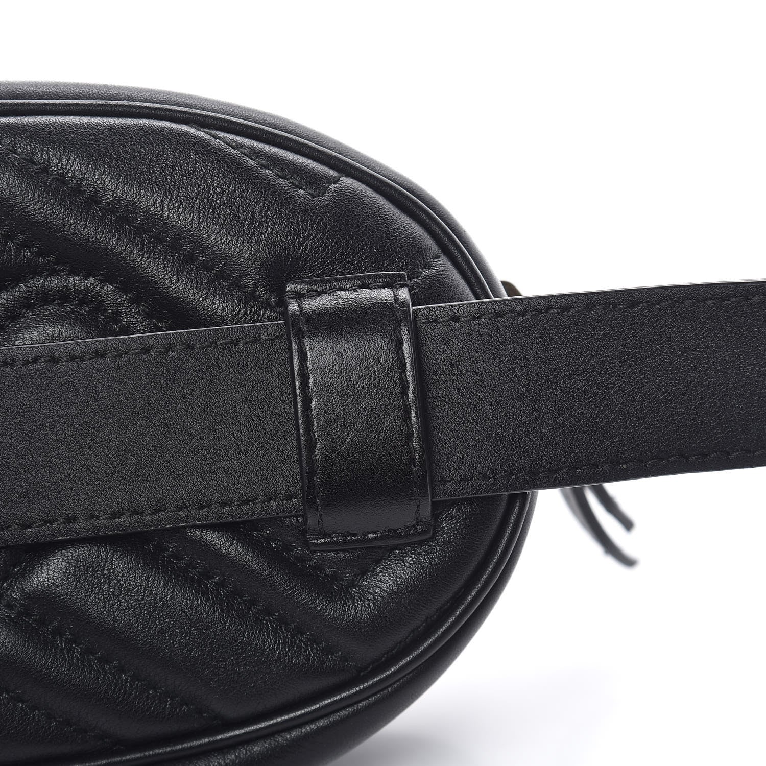 Gucci Calfskin Matelasse GG Marmont Belt Bag 85 34 Black 12 of 12