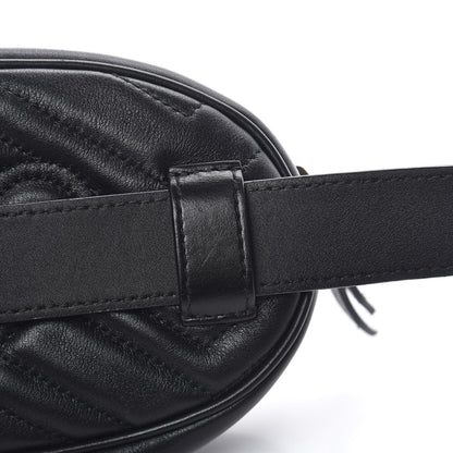 Gucci Calfskin Matelasse GG Marmont Belt Bag 85 34 Black 12 of 12