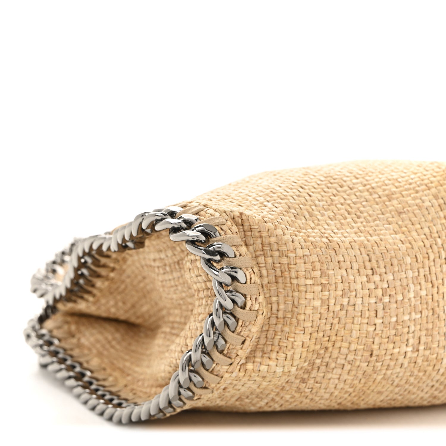 Stella McCartney Woven Raffia Mini Falabella Fold Over Natural 9 of 11