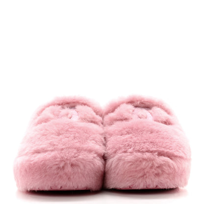 Chanel Shearling Lambskin CC Flat Mules 36 Pink 2 of 16
