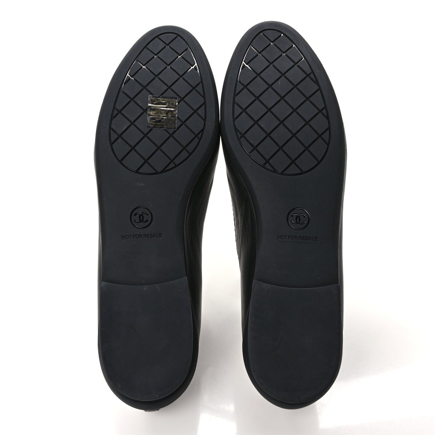 Lambskin Cap Toe CC Ballerina Flats 40.5 Black