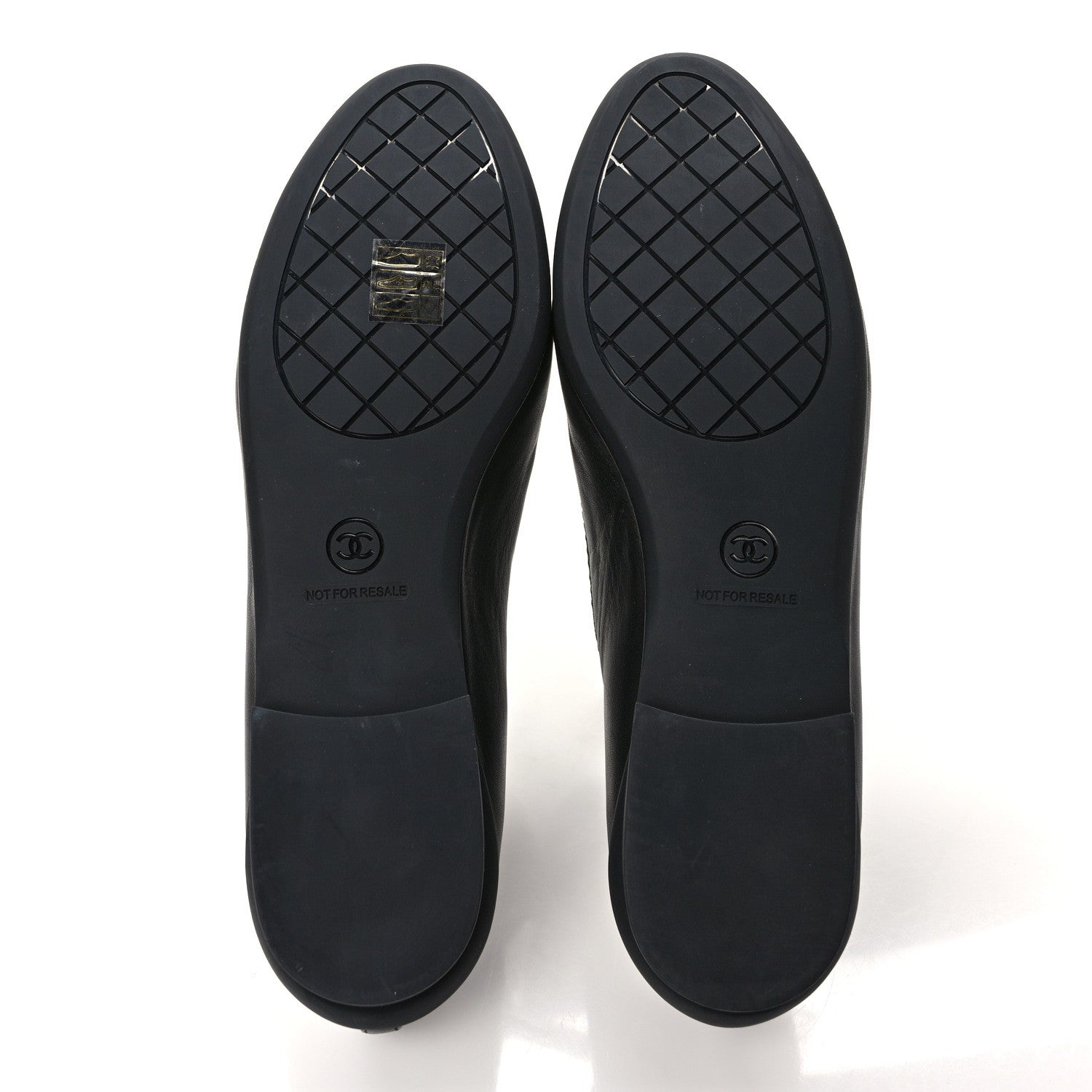 Chanel Lambskin Cap Toe CC Ballerina Flats 40.5 Black 5 of 9