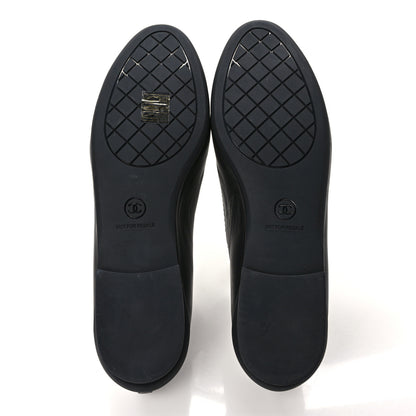 Chanel Lambskin Cap Toe CC Ballerina Flats 40.5 Black 5 of 9