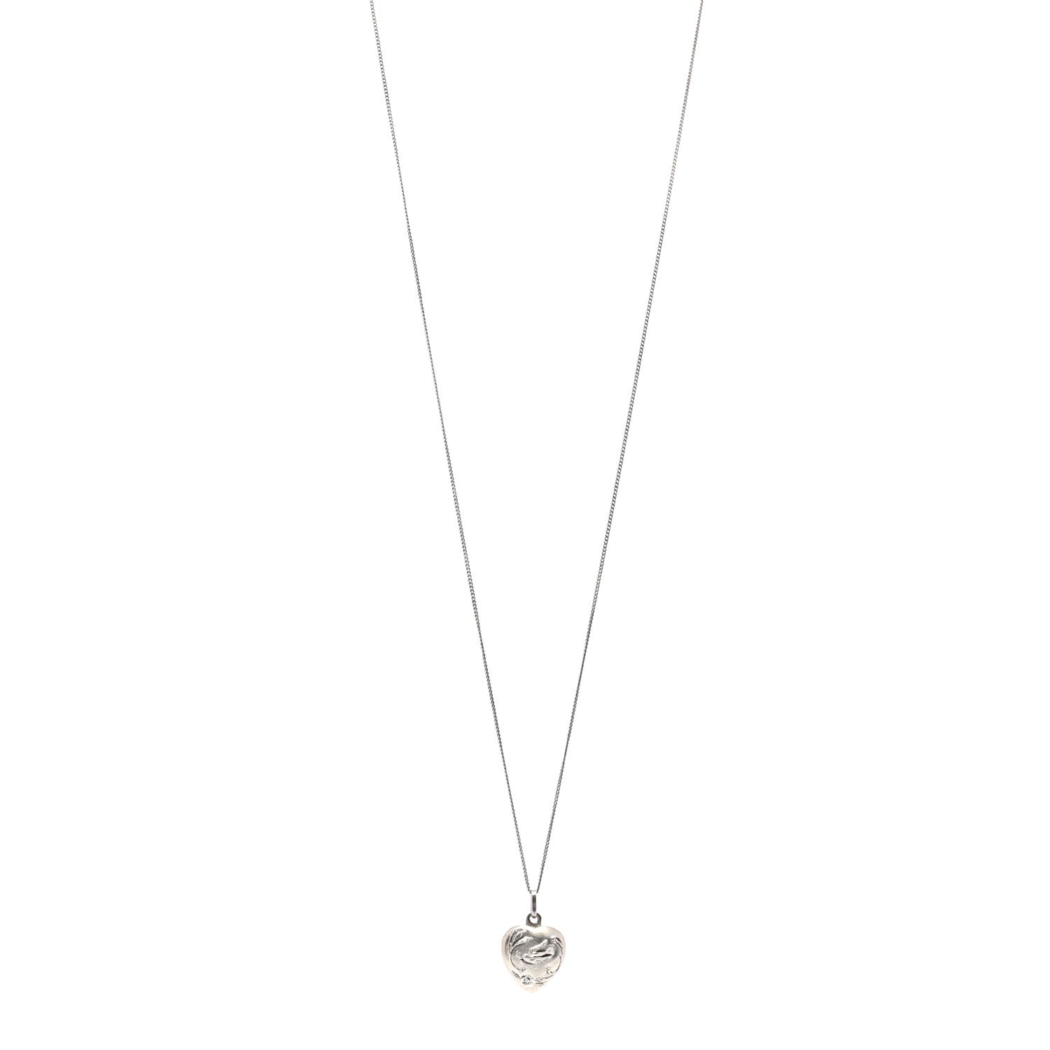 Saint Laurent Metal Heart Necklace Silver 1 of 6
