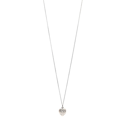 Saint Laurent Metal Heart Necklace Silver 1 of 6