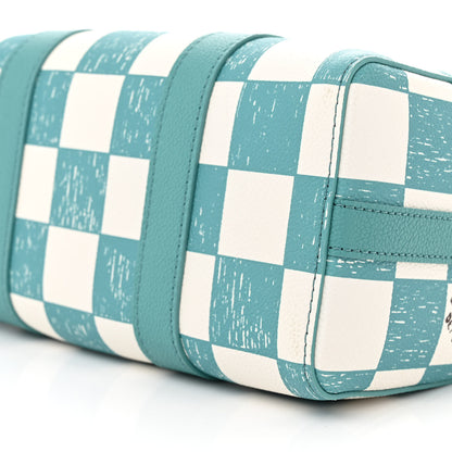 Louis Vuitton Calfskin Damier City Keepall Teal 9 of 9