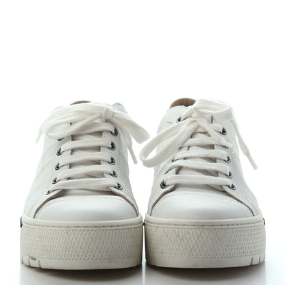 Hermes Epsom Womens Voltage Sneakers 37 White Black 2 of 4
