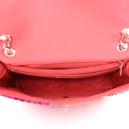 Chanel Tweed Patchwork Jumbo Single Flap Pink 5 of 13