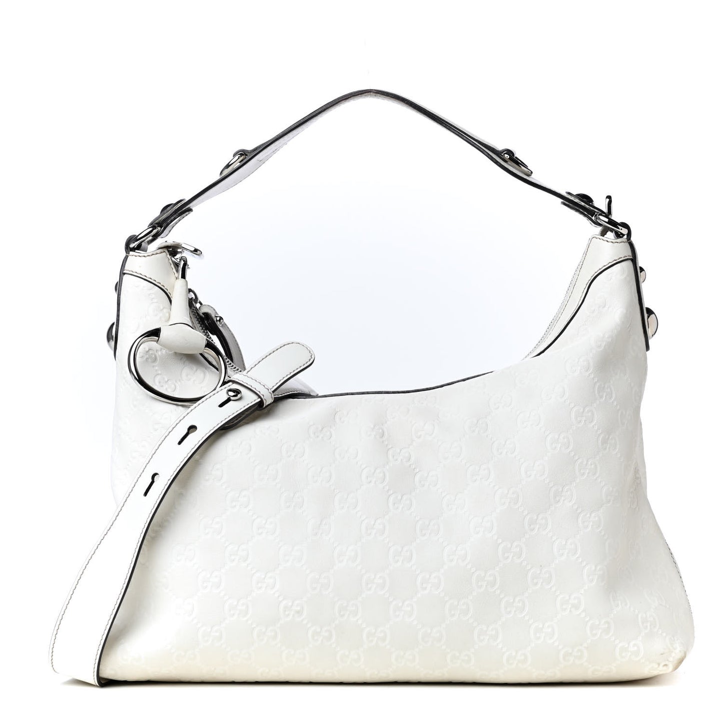 Guccissima Medium Icon Bit Hobo White