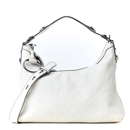 Gucci Guccissima Medium Icon Bit Hobo White 1 of 4