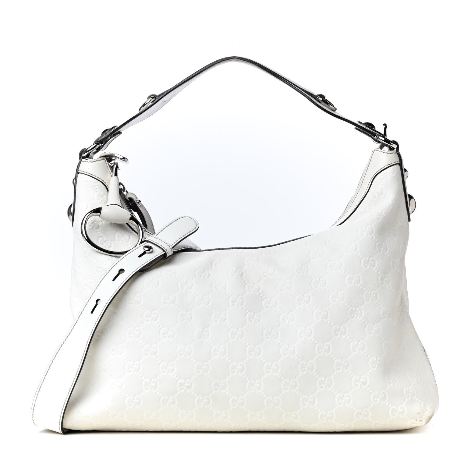 Gucci Guccissima Medium Icon Bit Hobo White 1 of 4