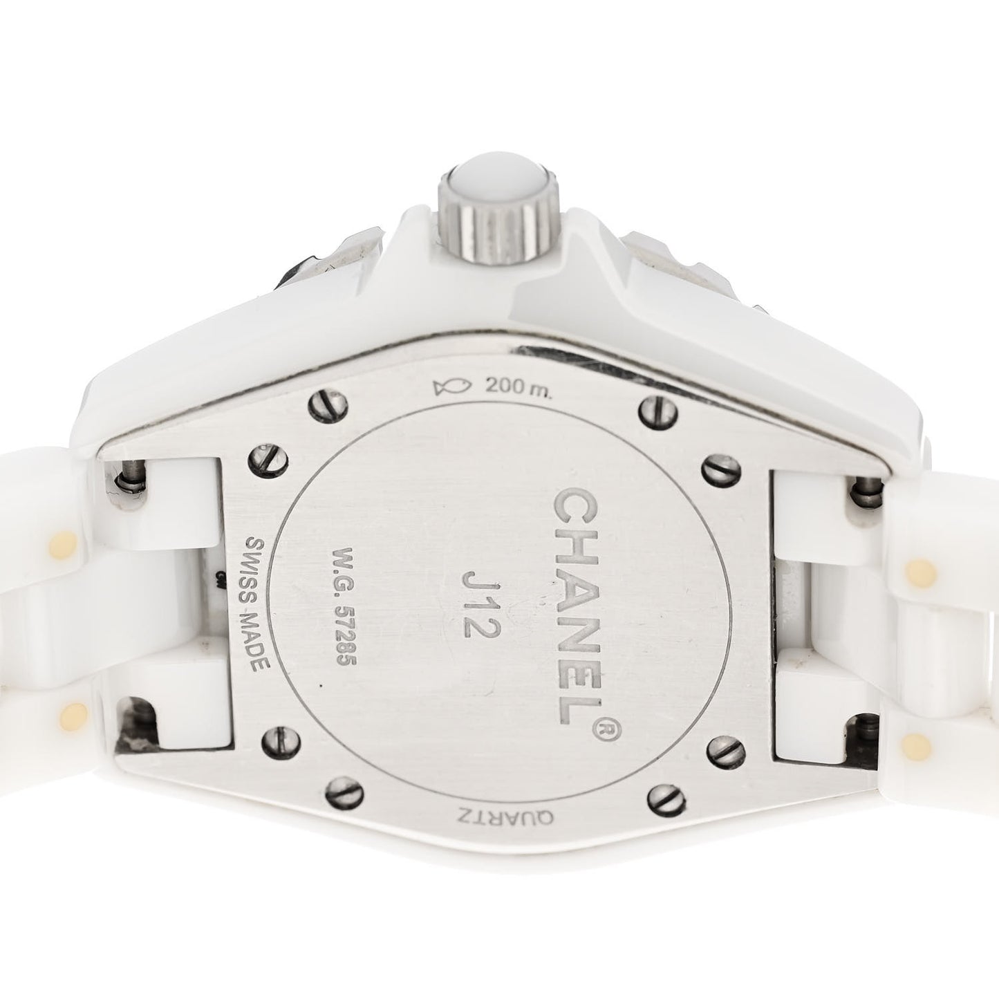 Stainless Steel Ceramic Diamond Dial 33mm J12 Quartz Watch White