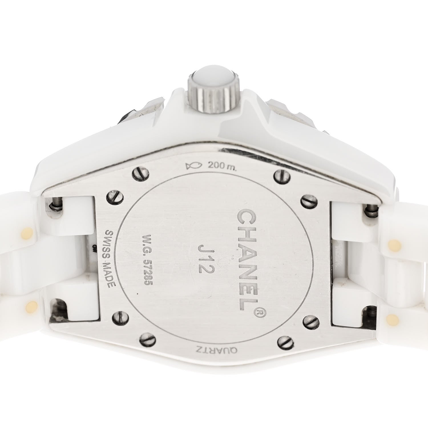 Chanel Stainless Steel Ceramic Diamond Dial 33mm J12 Quartz Watch White 4 of 5
