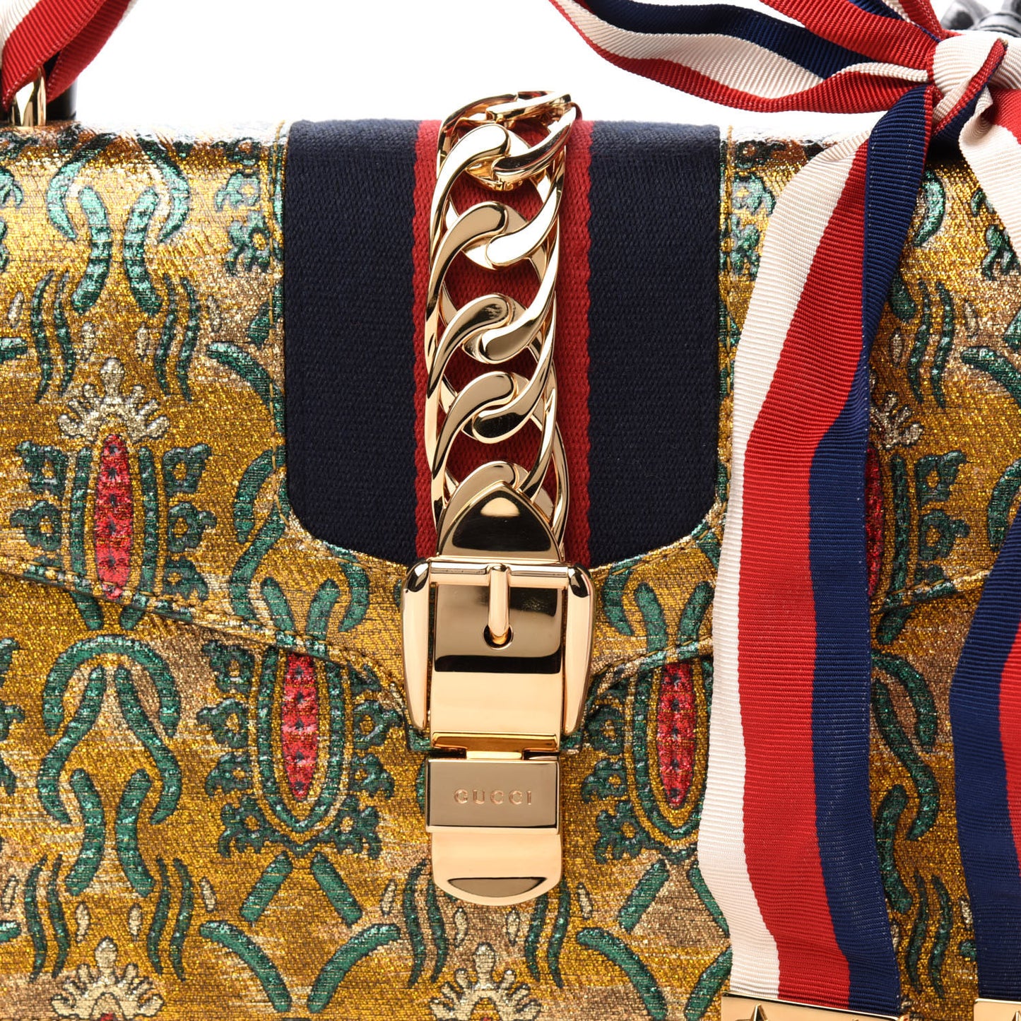 Iridescent Brocade Small Sylvie Shoulder Bag Gold