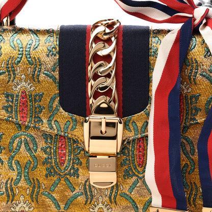 Gucci Iridescent Brocade Small Sylvie Shoulder Bag Gold 13 of 13
