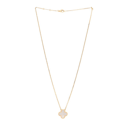 Van Cleef & Arpels 18K Yellow Gold Mother of Pearl Vintage Alhambra Pendant Necklace 3 of 5