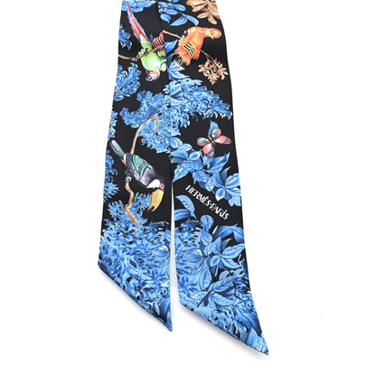 Hermes Silk Equateur Twilly Black Bleu Multicolor 2 of 3