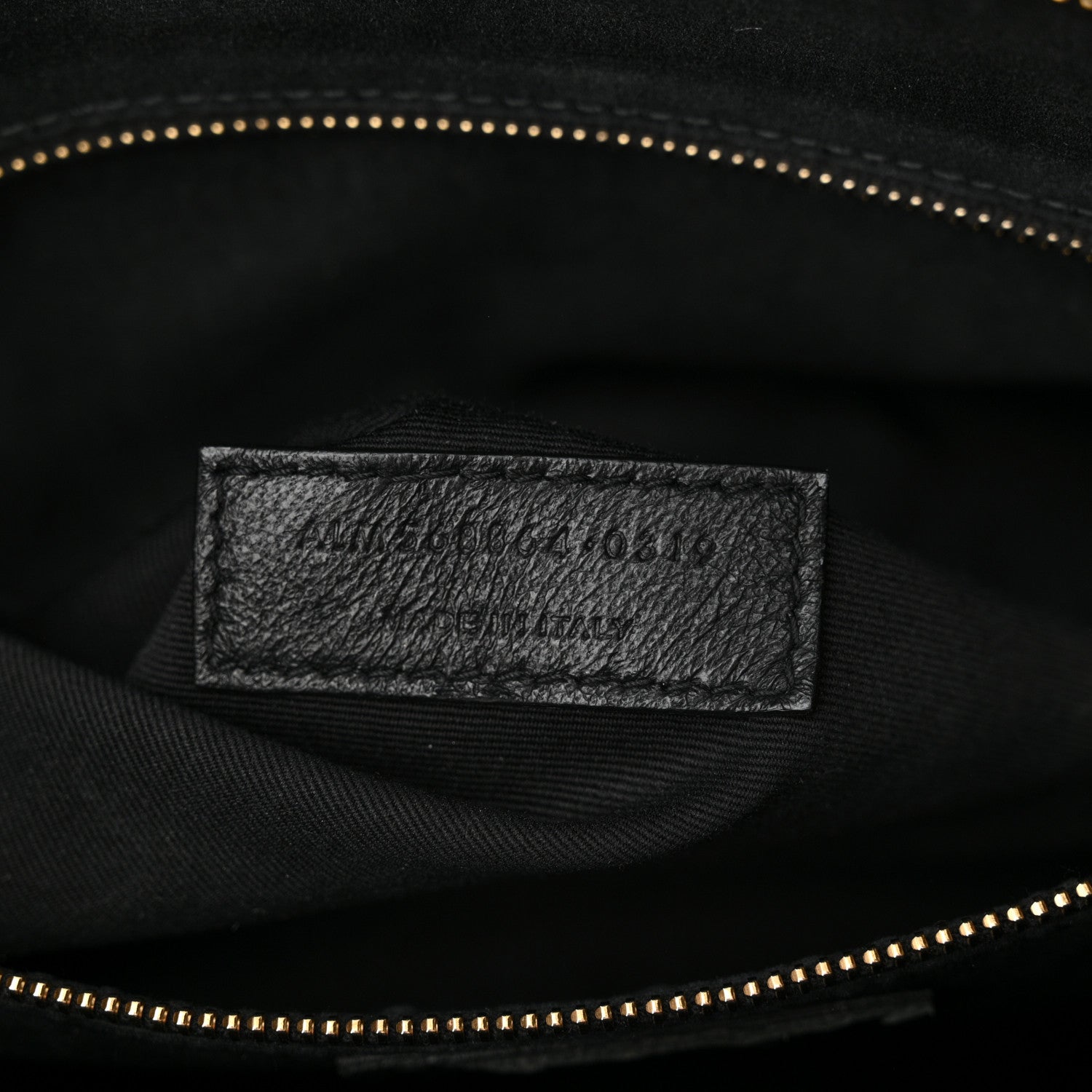 Saint Laurent Grain de Poudre Matelasse Chevron Medium Tribeca Shopping Bag Black 6 of 14