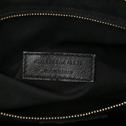 Saint Laurent Grain de Poudre Matelasse Chevron Medium Tribeca Shopping Bag Black 6 of 14