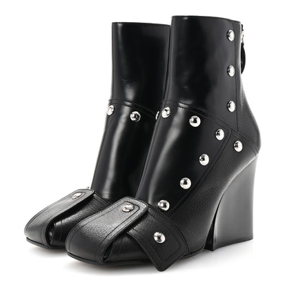 Louis Vuitton Calfskin Patti Wedge Half Boots 40 Black 4 of 9