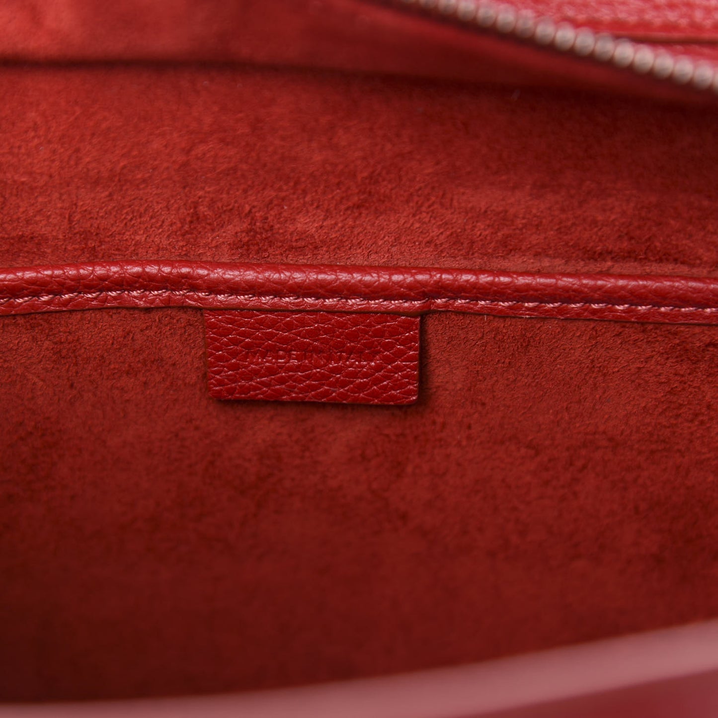 Drummed Calfskin Nano Luggage Red