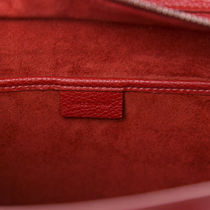 Celine Drummed Calfskin Nano Luggage Red 9 of 11