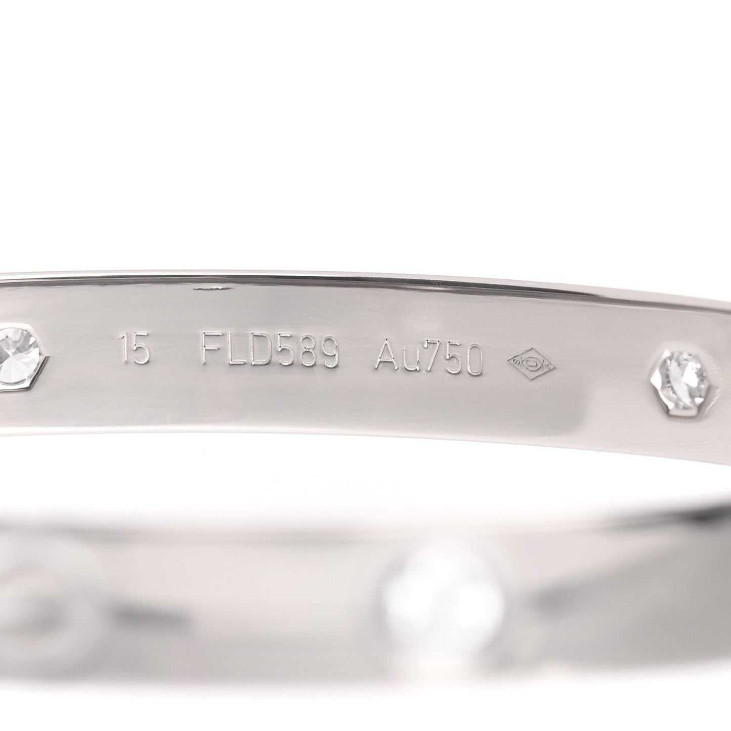 18K White Gold 4 Diamond LOVE Bracelet 15