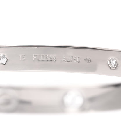 Cartier 18K White Gold 4 Diamond LOVE Bracelet 15 5 of 6