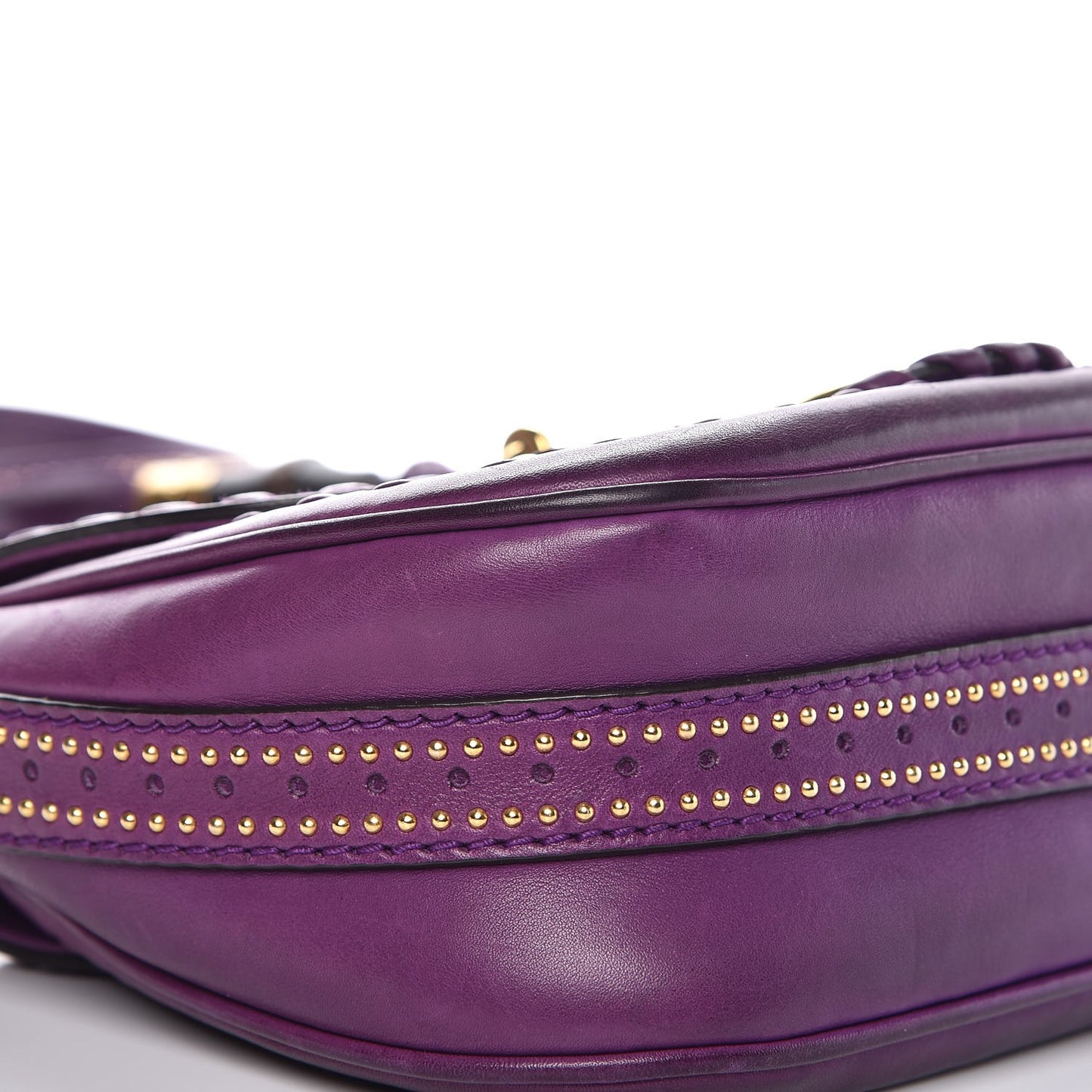 Calfskin Small Snaffle Bit Shoulder Bag Purple