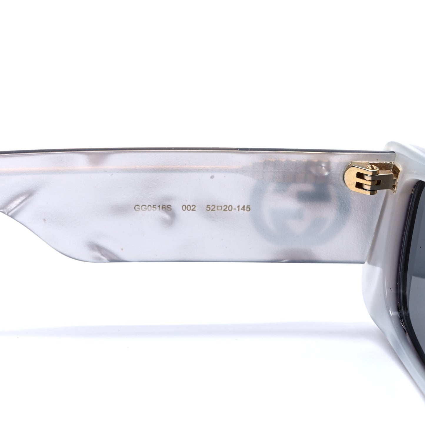 Acetate Rectangular GG0516S Sunglasses Grey Gold