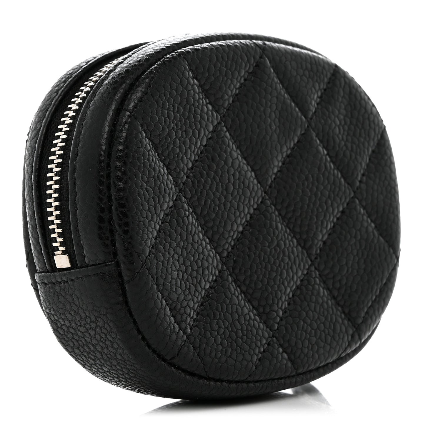 Caviar Quilted Zip Around Classic Coin Purse Black