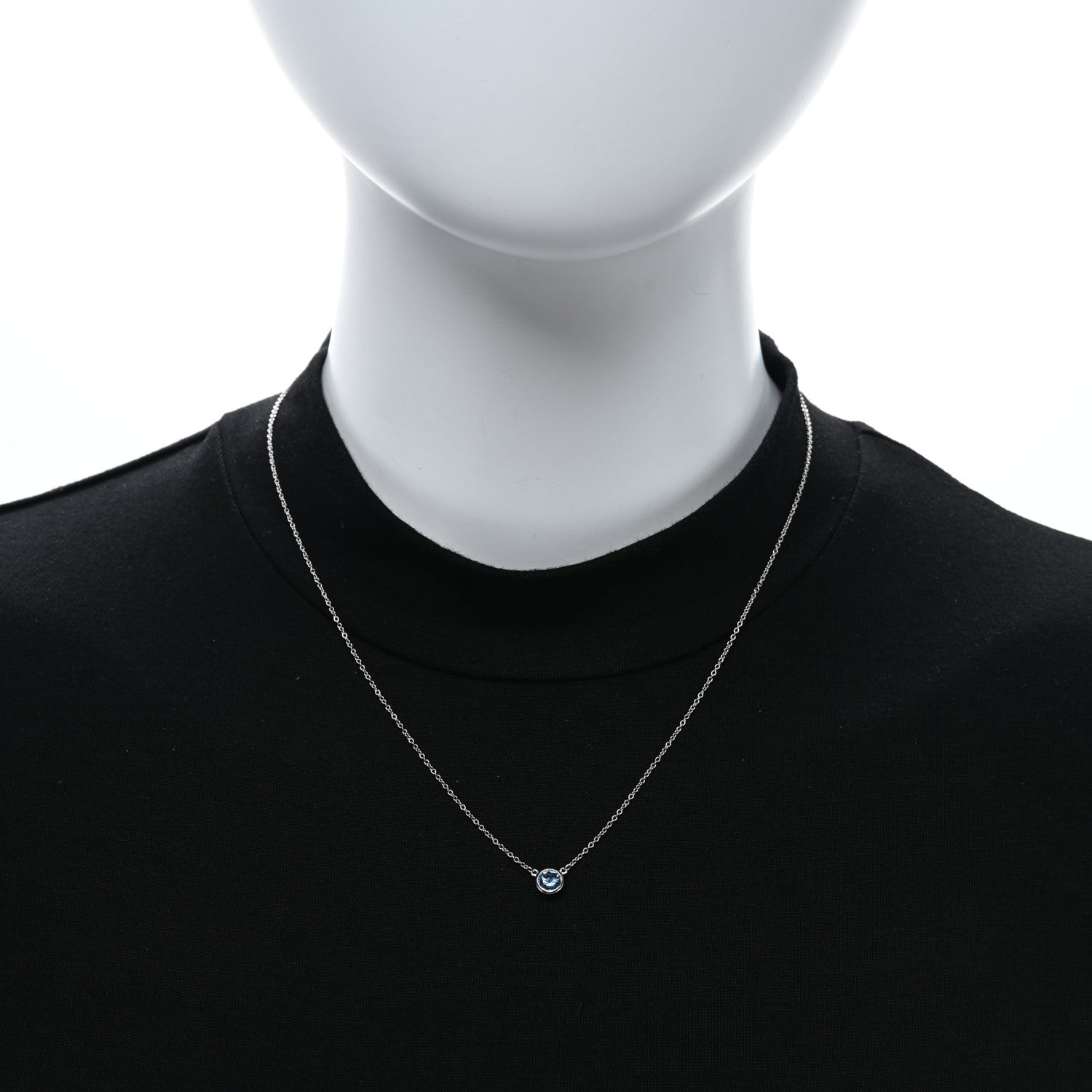 Tiffany Platinum Aquamarine Color by the Yard Necklace 3 of 4