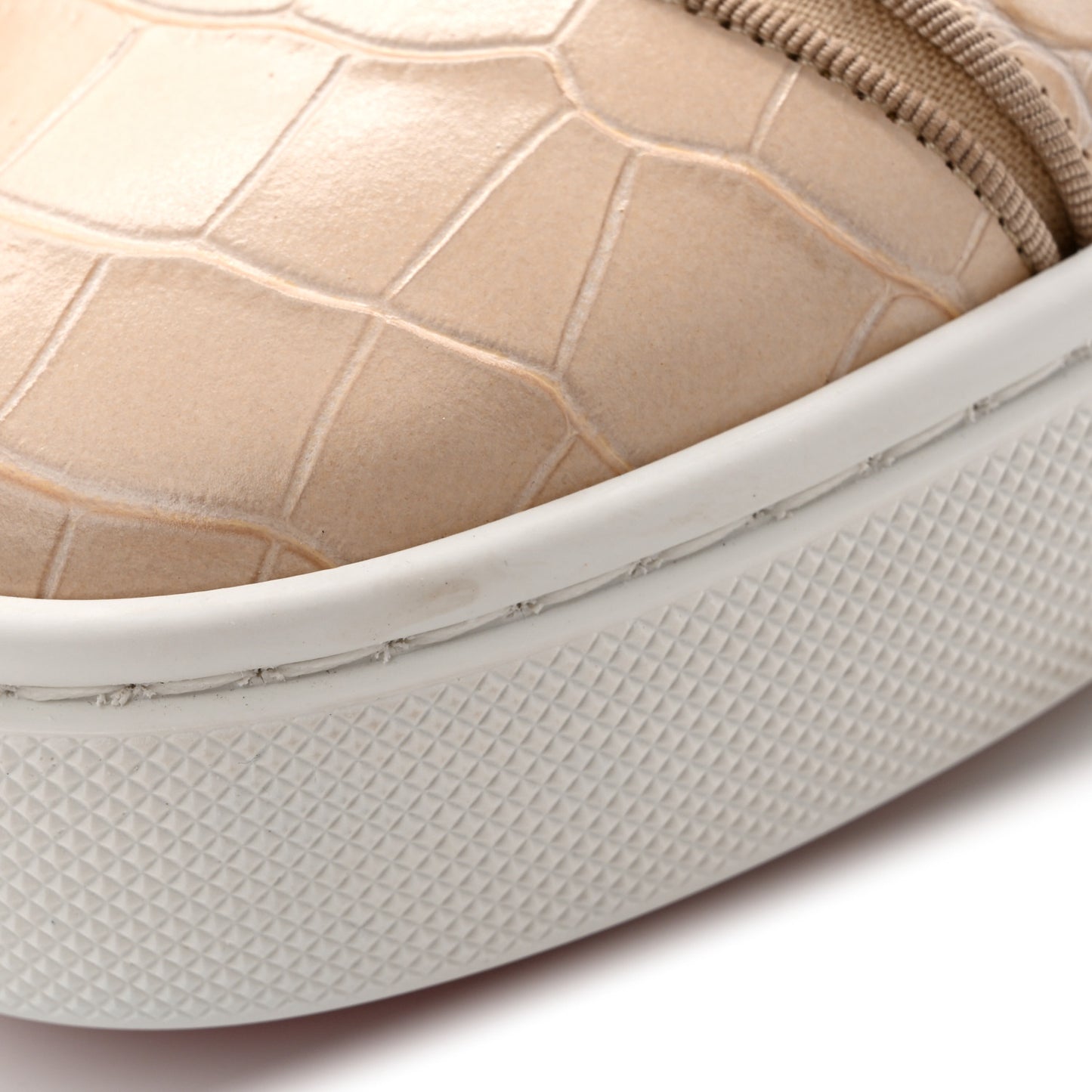 Calfskin Crocodile Embossed Vieirissima Orlato Flat Sneakers 39 Nougat