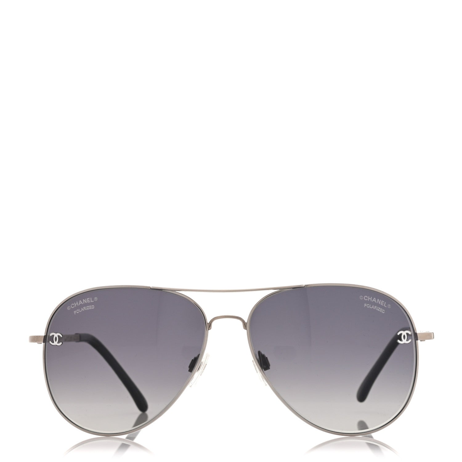 Chanel Metal Polarized Aviator CC Sunglasses 4189-T-Q Gold 2 of 9
