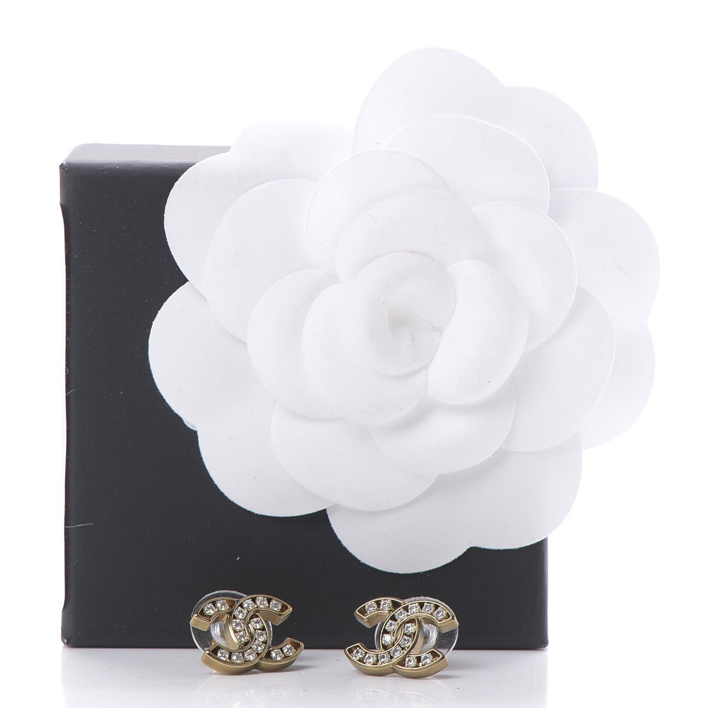 Crystal CC Earrings Gold