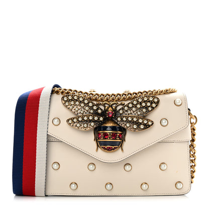 Gucci Nappa Pearl Studded Mini Queen Margaret Broadway Shoulder Bag Mystic White 1 of 14