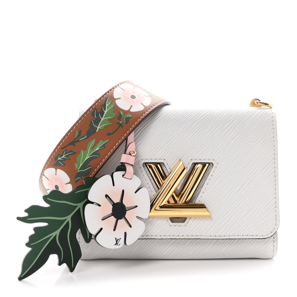 Louis Vuitton Epi Asnieres Flowers Twist Shoulder Bag PM White 1 of 9