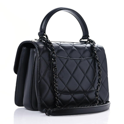 Chanel Lambskin Quilted Small Trendy CC Dual Handle Flap Bag So Black 3 of 10