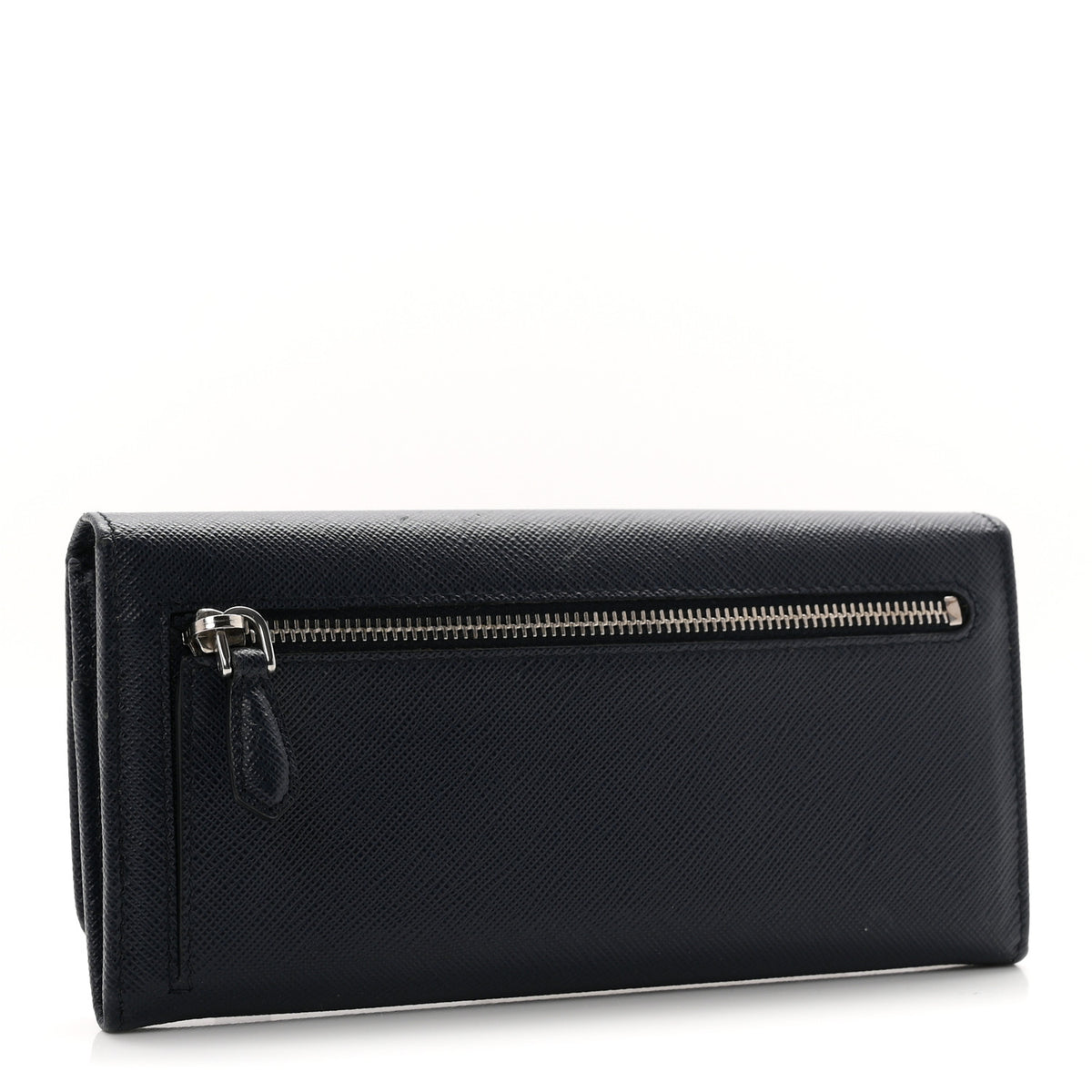 Saffiano Bi-Color Metal Continental Flap Travel Wallet Baltico Astrale