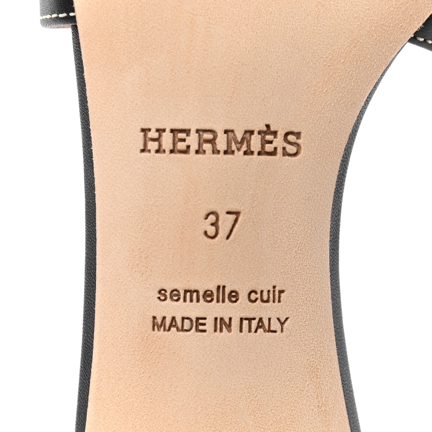 Hermes Calfskin Oasis Sandals 37 Black 7 of 10