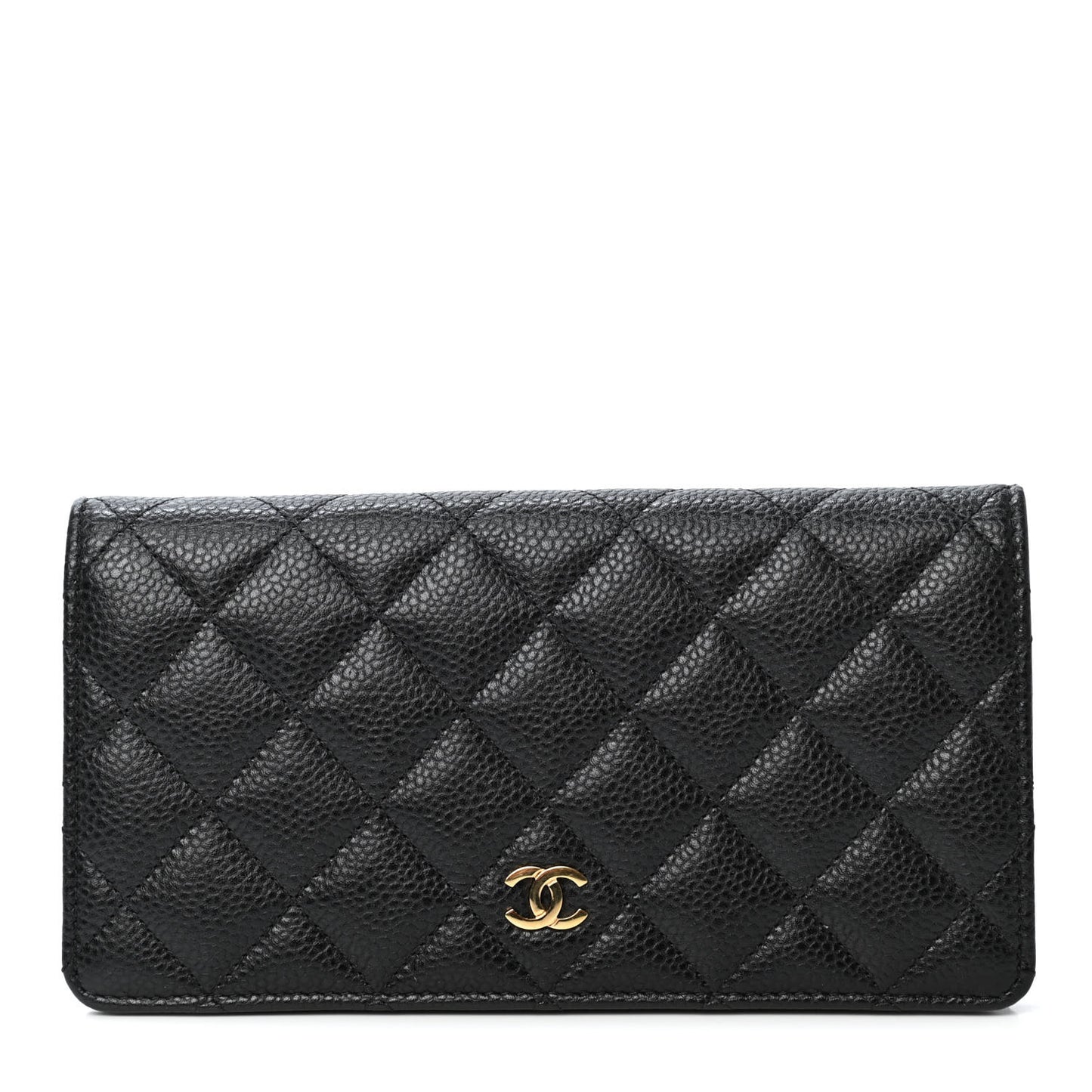 Caviar Quilted Yen Wallet Black