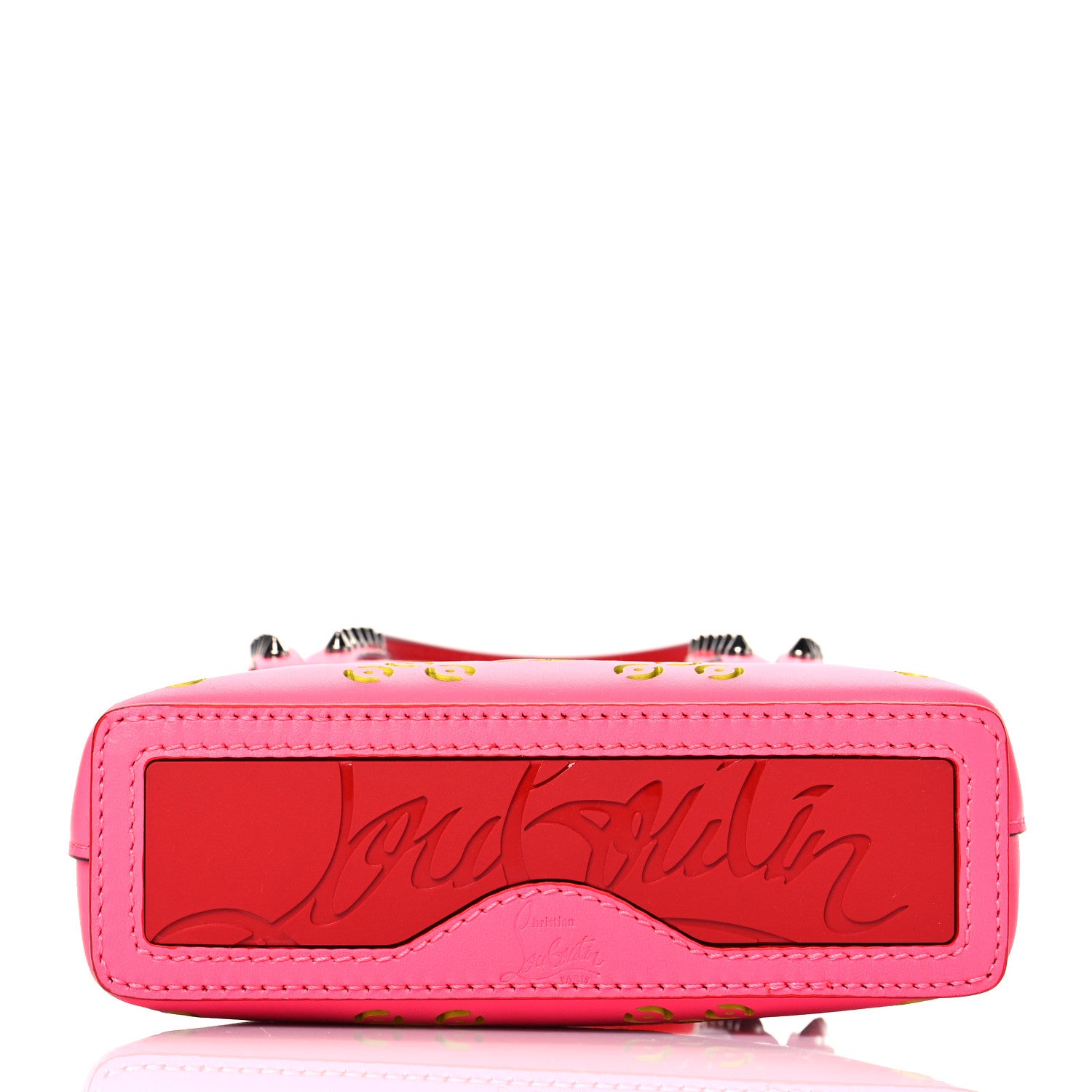 Christian Louboutin Calfskin Perforated Cabata Tote Pink Red 10 of 10